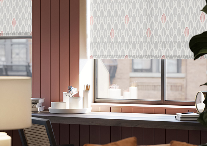 Leafy Print, Pink Splash - Twist&Fit Roller Blind - Image 5